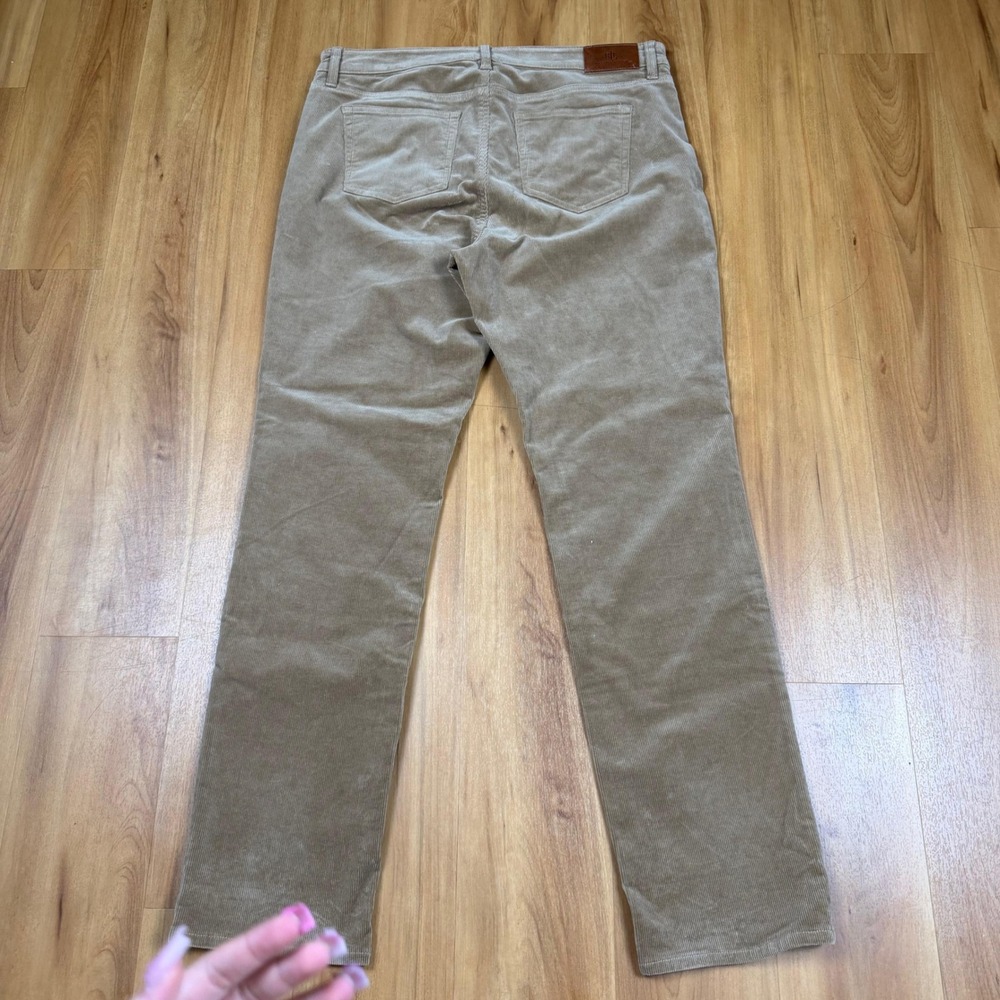 Lauren Ralph Lauren Tan Corduroy Straight Leg Pants Womens 14W Khaki Stretch - Picture 2 of 12